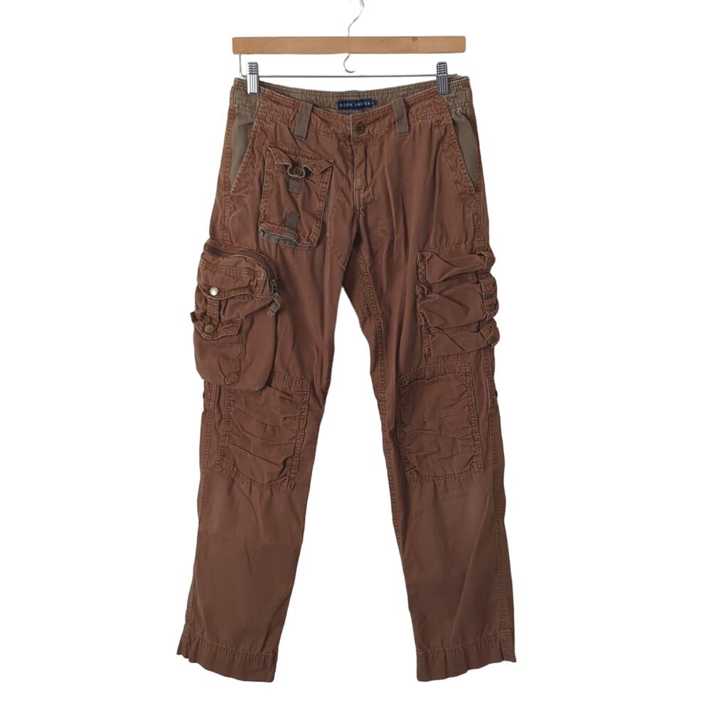 Vintage Ralph Lauren Womens 4 Utility Baggy Cargo Pants Y2K Tactical Paratrooper